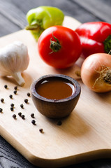 Ingredients ready for italian pasta sauce