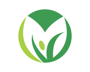 circle green abstract herb image vector icon silhouette