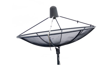 Satellite dish on white background