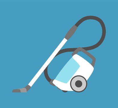 Vacuum cleaner icon isolated. Household appliance. Flat style vacuum cleaner. Vector illustration.