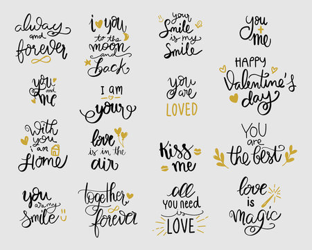 love lettering set. vector illustration