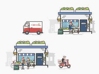 Illustration of flower shop