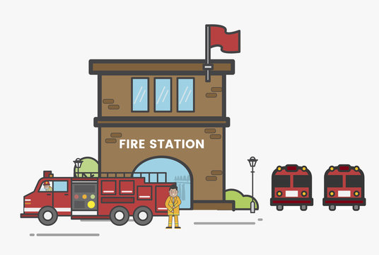Illustration of fire station