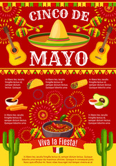 Mexican Cinco de Mayo vector holiday fiesta poster