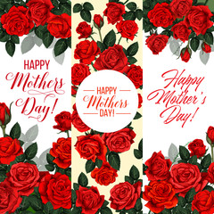 Mother Day holiday greeting card with rose flower