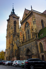 Naklejka na ściany i meble The Saint Martin's Cathedral (Eglise Saint Martin) in Colmar France