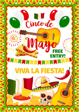 Cinco de Mayo fiesta Mexican vector greeting card