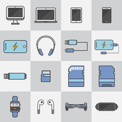 Illustration of icons technology