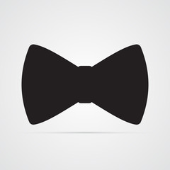 Carved silhouette flat icon, simple vector design. Bow for present, celebration and congratulation. Illustration of bow tie for men's accessory of clothes. Symbol of gentleman