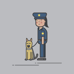 Illustration set of police