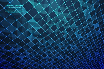 Abstract digital surface, vector illustration. Network connections with points and lines. Abstract technology background.