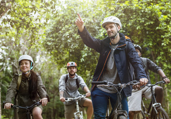 People biking together