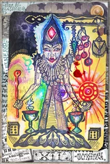 Foto op Canvas Alchemistische en esoterische tekeningen en manuscripten met collages, formules en tarotkaarten © Rosario Rizzo