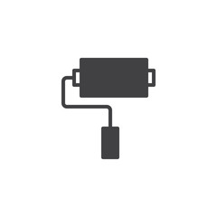 Fototapeta premium Paint roller vector icon. filled flat sign for mobile concept and web design. Roller brush simple solid icon. Symbol, logo illustration. Pixel perfect vector graphics