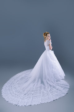 luxurious white wedding dress