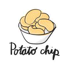 Illustration drawing style of potato chips