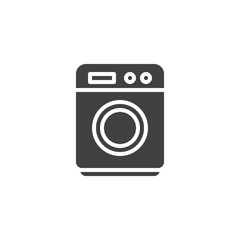 Washing machine vector icon. filled flat sign for mobile concept and web design. Laundry simple solid icon. Symbol, logo illustration. Pixel perfect vector graphics