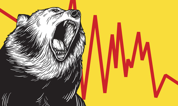 Bear Market Icon Symbol Concept