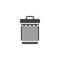 Trash can vector icon. filled flat sign for mobile concept and web design. Bin, delete simple solid icon. Symbol, logo illustration. Pixel perfect vector graphics