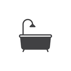 Bath vector icon. filled flat sign for mobile concept and web design. Bathtub simple solid icon. Symbol, logo illustration. Pixel perfect vector graphics