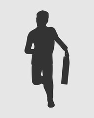 Businessman running with briefcase. Abstract illustration. Modern lifestyle metaphor
