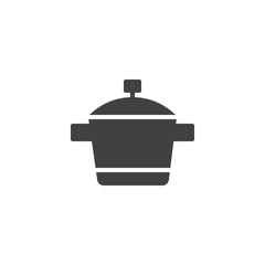 Obraz premium Cooking pan vector icon. filled flat sign for mobile concept and web design. Saucepan simple solid icon. Symbol, logo illustration. Pixel perfect vector graphics