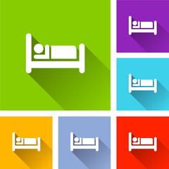 bed icons with long shadow