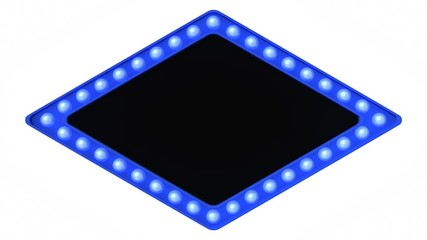 Obraz premium Blue Marquee light board sign retro on white background. 3d rendering