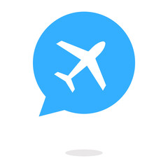 travel icon vector, blue and white color