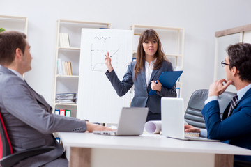 Business meeting with employees in the office