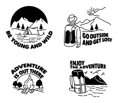 Camping Simple Line Label
