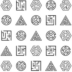 maze icon set - 194938602