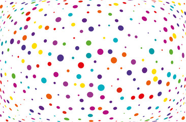 Obraz premium Festival pattern with color round glitter, confetti. Random, chaotic polka dot. Bright background Vector illustration. 