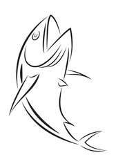 graphic fishing tuna, vector