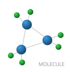 Obraz premium Abstract molecule isolated on white background. Vector illustration of color molecules.