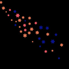 Pretty Floral Pattern with Simple Small Flowers for Greeting Card or Poster. Naive Daisy Flowers in Primitive Style. Vector Background for Spring or Summer Design.