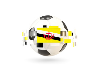 Soccer ball with line of flags. Flag of brunei