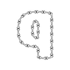 Q Bone Letter Logo Icon Design