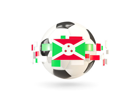 Soccer ball with line of flags. Flag of burundi