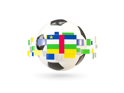 Soccer ball with line of flags. Flag of central african republic