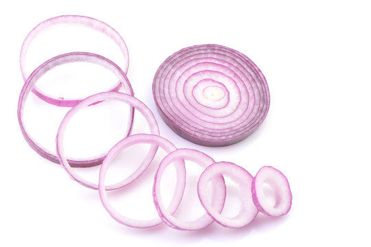Red onion on a white background