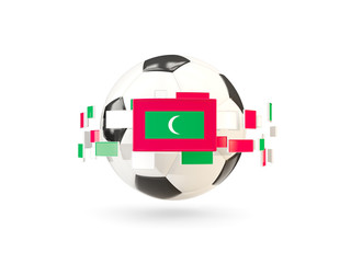 Fototapeta premium Soccer ball with line of flags. Flag of maldives