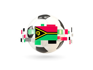 Soccer ball with line of flags. Flag of vanuatu