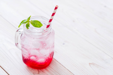 iced strawberry soda