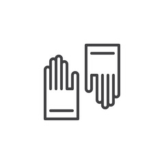 Rubber gloves outline icon. linear style sign for mobile concept and web design. Protective medical gloves simple line vector icon. Symbol, logo illustration. Pixel perfect vector graphics