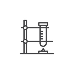 Tube stand outline icon. linear style sign for mobile concept and web design. Burner stand experiment lab simple line vector icon. Symbol, logo illustration