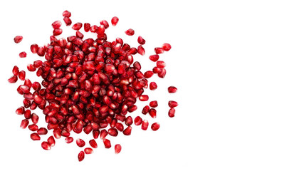 Pomegranate isolated on white background, copy space, template