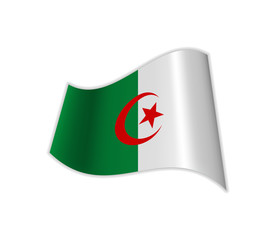 Algerian flag. Algiers Vector illustration Mediterranean sea