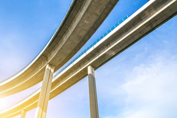 Bridge. Architecture lines under the bridge, Elevated expressway, bangkok, thailand