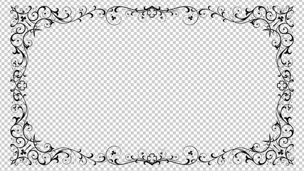 Decorative Lucky Shamrock border frame. Transparent background.